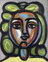 Head of a Woman with green earrings
