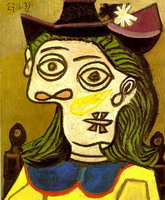 Pablo Picasso. Head of a Woman with purple hat