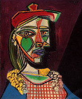 Pablo Picasso. Woman with a beret and plaid dress (Marie-Therese Walter), 1937