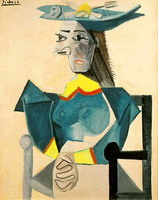 Seated Woman with Hat-Fish