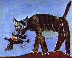 Pablo Picasso. Wounded Bird and Cat, 1939