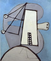 Pablo Picasso. Head blue background [Figure]