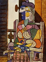 Pablo Picasso. Woman sitting at the window (Marie-Therese), 1937