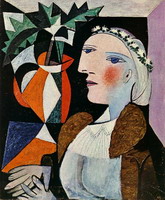 Pablo Picasso. Woman portrait with wreath