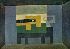 Pablo Picasso. Guitar and jug on a table