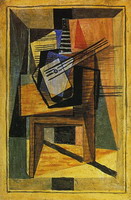 Pablo Picasso. Guitar on a table, 1919