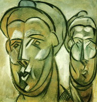 Pablo Picasso. Two female heads (Fernande Olivier), 1909