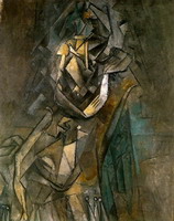 Pablo Picasso. Woman sitting in a chair eating flowers