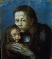 Pablo Picasso. Mother and child in kerchief