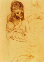 Pablo Picasso. Mother and child hands of study
