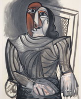 Pablo Picasso. Woman Seated at the Grey Dress