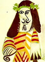 Pablo Picasso. Man with head laurel