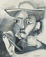 Pablo Picasso. The painter with hat