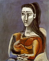 Pablo Picasso. Woman sitting in an armchair (Jacqueline)