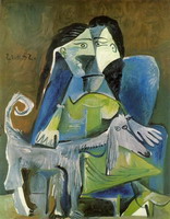 Pablo Picasso. Woman with dog, 1962