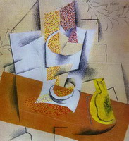 Pablo Picasso. Composition. Bowl of Fruit and Sliced ​​Pear, 1913 - 1914